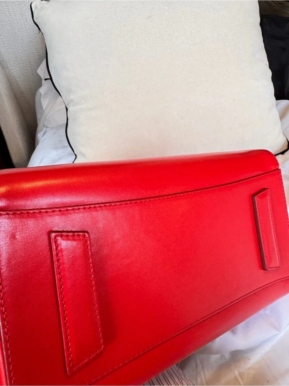 Givenchy Red Leather Satchel with Top Handles
